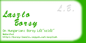 laszlo borsy business card